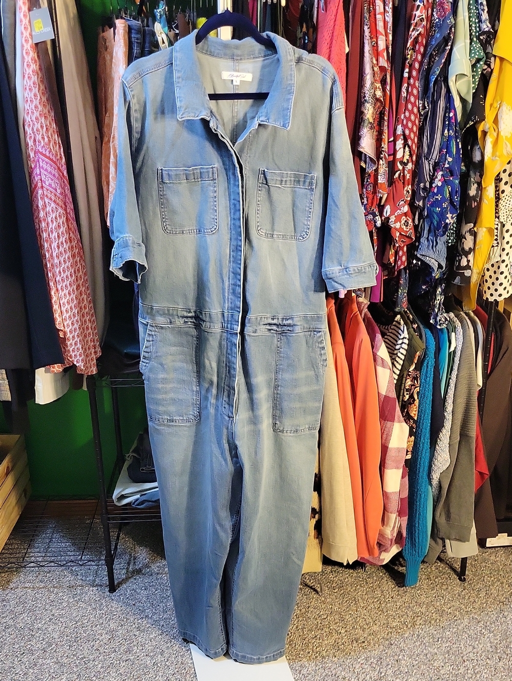 Altar'd State Plus Size Light Blue Denim Jumpsuit Jeans for Women